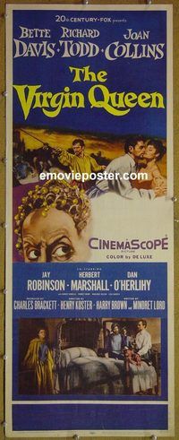 b026 VIRGIN QUEEN insert movie poster '55 Bette Davis, Todd