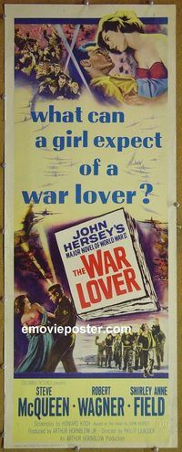 b034 WAR LOVER insert movie poster '62 Steve McQueen, Robert Wagner