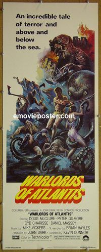 b036 WARLORDS OF ATLANTIS insert movie poster '78 Doug McClure