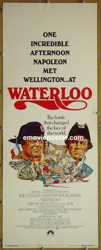 b038 WATERLOO insert movie poster '70 Rod Steiger as Napoleon!