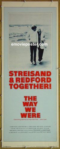b040 WAY WE WERE insert movie poster '73 Streisand, Redford