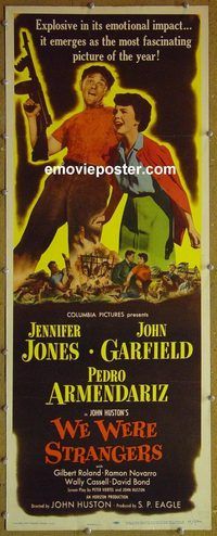 b043 WE WERE STRANGERS insert movie poster '49 Jones, Garfield
