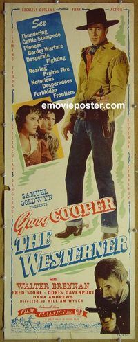 b047 WESTERNER insert movie poster R46 Gary Cooper