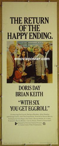 b066 WITH SIX YOU GET EGGROLL insert movie poster '68 Doris Day