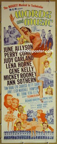 b075 WORDS & MUSIC insert movie poster R62 Judy Garland