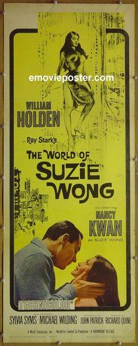 b076 WORLD OF SUZIE WONG insert movie poster '60 William Holden