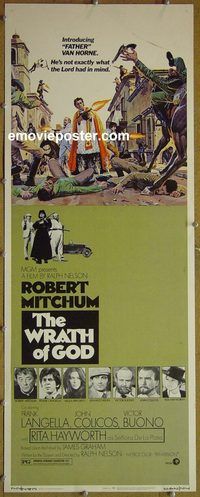 b078 WRATH OF GOD insert movie poster '72 Robert Mitchum