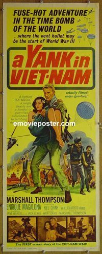 b082 YANK IN VIET-NAM insert movie poster '64 Marshall Thompson