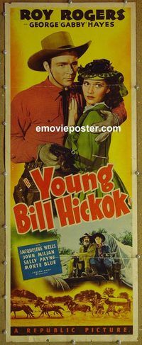 b085 YOUNG BILL HICKOK insert movie poster '40 Roy Rogers