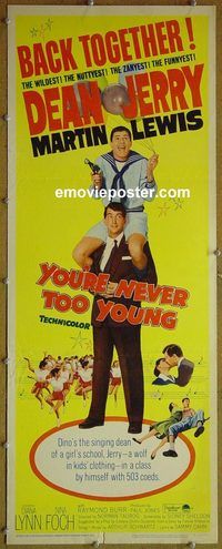 b091 YOU'RE NEVER TOO YOUNG insert movie poster R64 Lewis