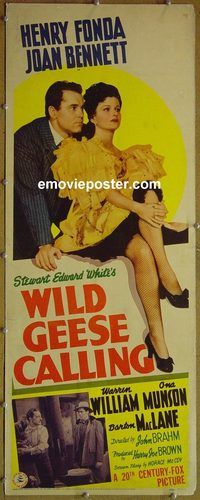 b062 WILD GEESE CALLING insert movie poster '41 Henry Fonda