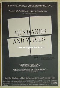 c129 HUSBANDS & WIVES Australian one-sheet movie poster '92 Woody Allen