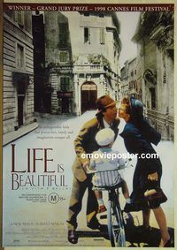 c131 LIFE IS BEAUTIFUL Australian one-sheet movie poster '97 Roberto Benigni