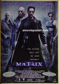 c132 MATRIX video advance Australian one-sheet movie poster '99 Reeves, Fishburne