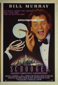 c138 SCROOGED Australian one-sheet movie poster '88 Bill Murray, great image!
