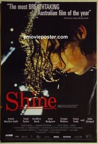 c140 SHINE Australian one-sheet movie poster '96 Geoffrey Rush, Noah Taylor