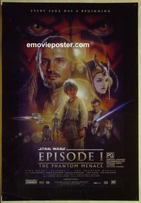 c134 PHANTOM MENACE DS Australian one-sheet movie poster '99 Star Wars Episode I