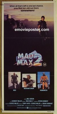 c153 MAD MAX 2: THE ROAD WARRIOR Australian daybill movie poster '82 Mel Gibson