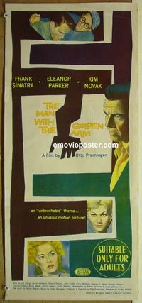 c154 MAN WITH THE GOLDEN ARM Australian daybill movie poster '56 Sinatra