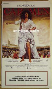 c145 CARMEN Australian special movie poster '84 Francesco Rosi