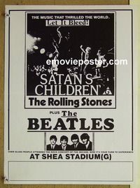 c147 GIMME SHELTER/BEATLES AT SHEA STADIUM Australian special movie poster '70s