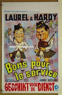 c504 BONNIE SCOTLAND Belgian movie poster R70s Laurel & Hardy