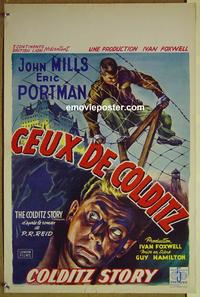 c513 COLDITZ STORY Belgian movie poster '56 John Mills, Eric Portman