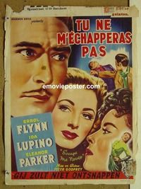 c524 ESCAPE ME NEVER Belgian movie poster '48 Errol Flynn