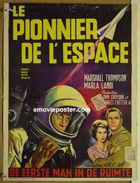 c530 FIRST MAN INTO SPACE Belgian movie poster '59 Marshall Thompson
