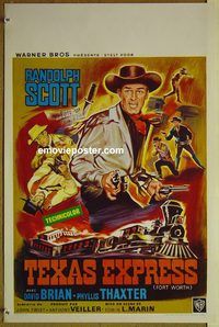 c531 FORT WORTH Belgian movie poster '51 Randolph Scott, western