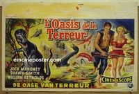 c545 LAND UNKNOWN Belgian movie poster '57 dinosaurs, sci-fi!