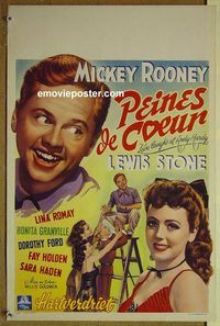 c547 LOVE LAUGHS AT ANDY HARDY Belgian movie poster '47 Mickey Rooney