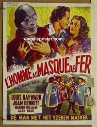 c550 MAN IN THE IRON MASK Belgian movie poster R50s Joan Bennett