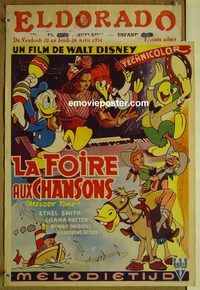 c552 MELODY TIME Belgian movie poster '48 Walt Disney cartoon!