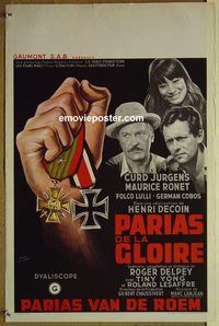 c565 PARIAHS OF GLORY Belgian movie poster '64 Curd Jurgens