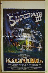 c589 SUPERMAN 3 Belgian movie poster '83 Reeve, Pryor, Kidder