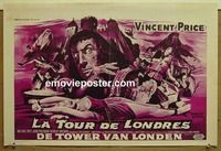 c597 TOWER OF LONDON Belgian movie poster '62 Vincent Price