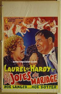 c598 TWICE TWO Belgian movie poster R50s Laurel & Hardy, Hal Roach