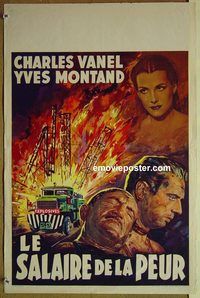 c601b WAGES OF FEAR Belgian movie poster '55 Yves Montand, Clouzot