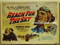 c113 REACH FOR THE SKY English movie poster '57 Kenneth More, planes!
