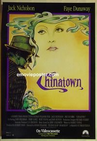 c087 CHINATOWN video one-sheet movie poster R90 Jack Nicholson, Polanski