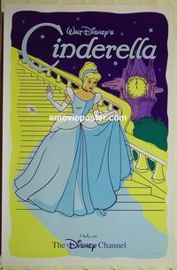 c089 CINDERELLA TV one-sheet movie poster R90s Walt Disney classic!