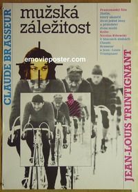 c444 DEAD CERTAIN Czech movie poster '81 Claude Brasseur, cyclists!