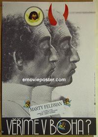 c457 IN GOD WE TRUST Czech movie poster '83 Marty Feldman. Vaca art!