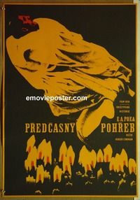 c475 PREMATURE BURIAL Czech movie poster '70 Ray Milland, Vaca art