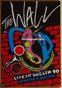 c118 WALL LIVE IN BERLIN 90 teacher English music poster Roger Waters