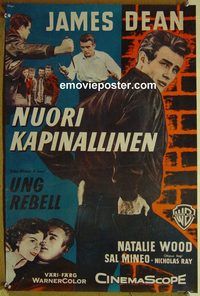 c174 REBEL WITHOUT A CAUSE Finnish movie poster '55 James Dean