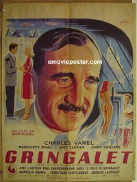 c203 GRINGALET French movie poster '46 Charles Vanel, Grinsson art!