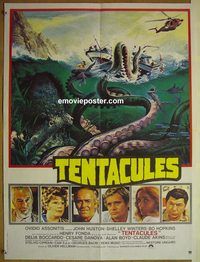 c208 TENTACLES French movie poster '77 AIP, great octopus image!