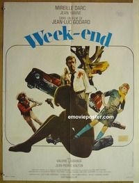 c209 WEEK END French movie poster '67 Jean-Luc Godard, Darc
